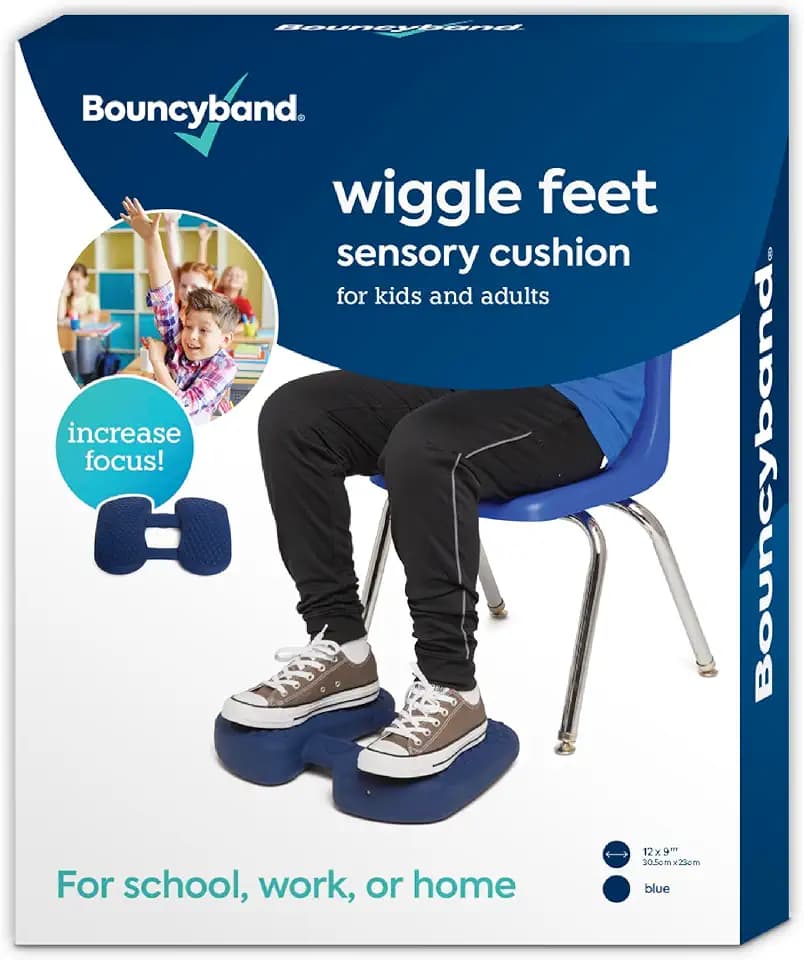 Bouncyband Wiggle Feet, Dark Blue, 1 Pack – Sensory Foot Cushion Quietly