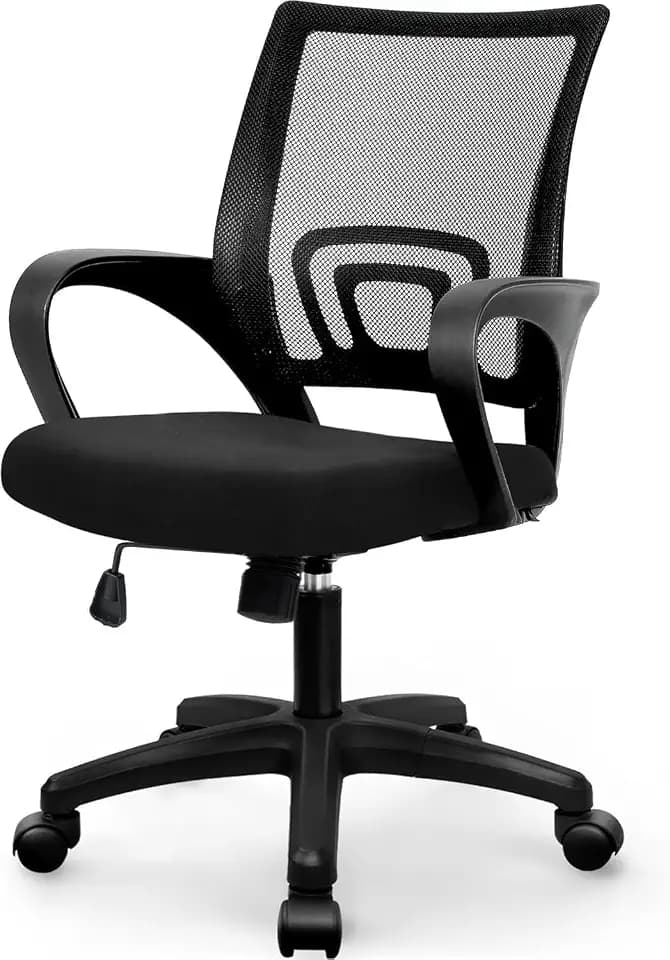 NEO CHAIR Office Computer Ergonomic Mid-Back Mesh Desk Chair, Dark Black