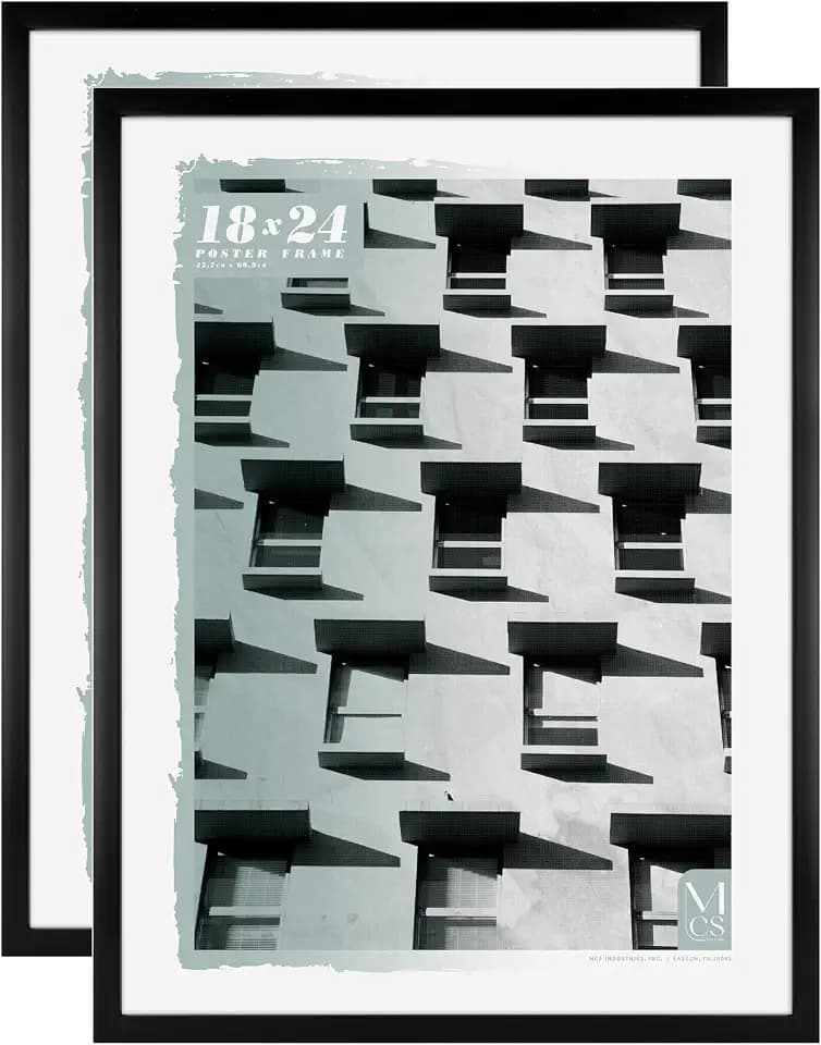 MCS Foundation Poster Frame, 18x24, Black Traditional, 2-Pack