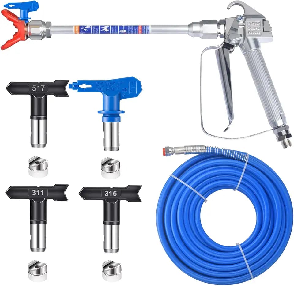 Airless Spray Gun and 50 Feet Airless Paint Spray Hose Kit