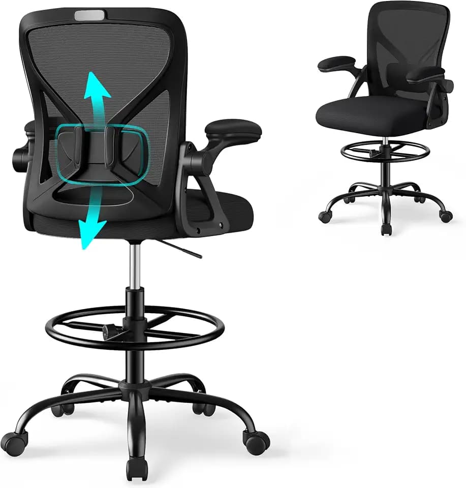 SONGMICS Drafting Chair, Ergonomic Tall Office Chair for Standing Desk