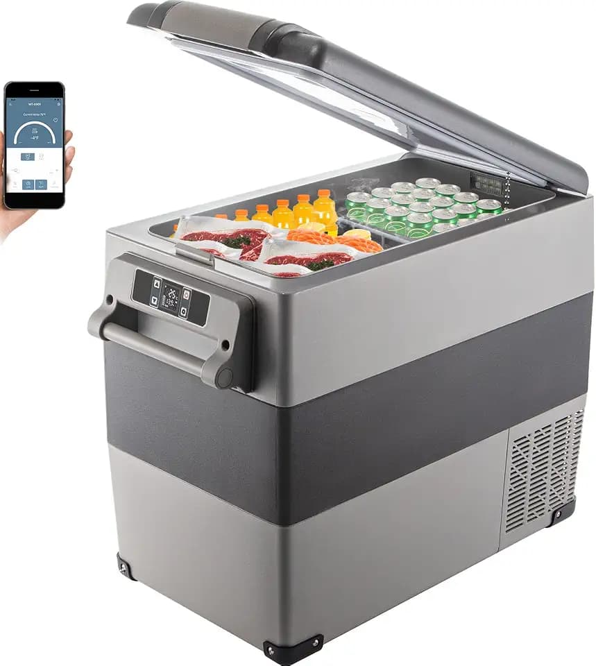 VEVOR 12 Volt Refrigerator, 58 Qt Car Refrigerator, Dual Zone Portable Freezer, Cooler Compressor Freezer with 12/24V DC and 110-240V AC, Freezer Fridge Cooler, for Car, Truck RV, Camping and Home Use