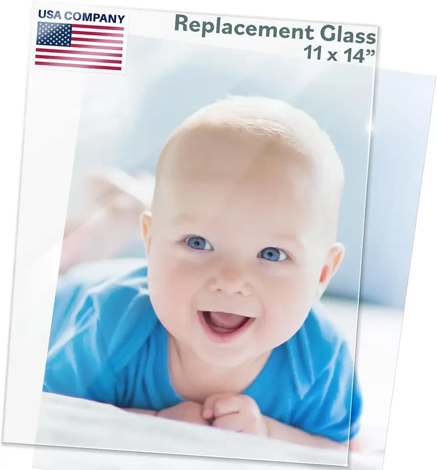 Picture Frame Glass Replacement Sheets, 11x14 inch, Crystal Clear, 2 Pack