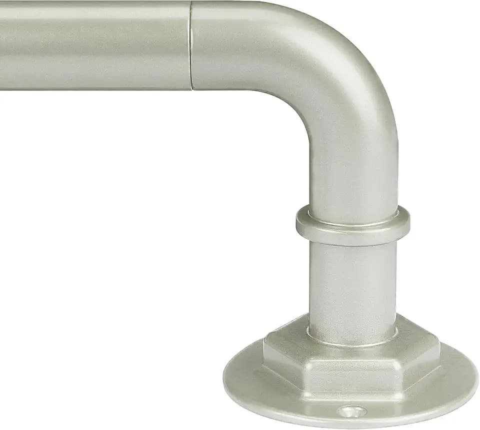 Byondeth Curtain Rods for Windows 16 to 120 Inches Adjustable Blackout Wrap Around 1 Inch Diameter Curtain Rod, Brushed Nickel