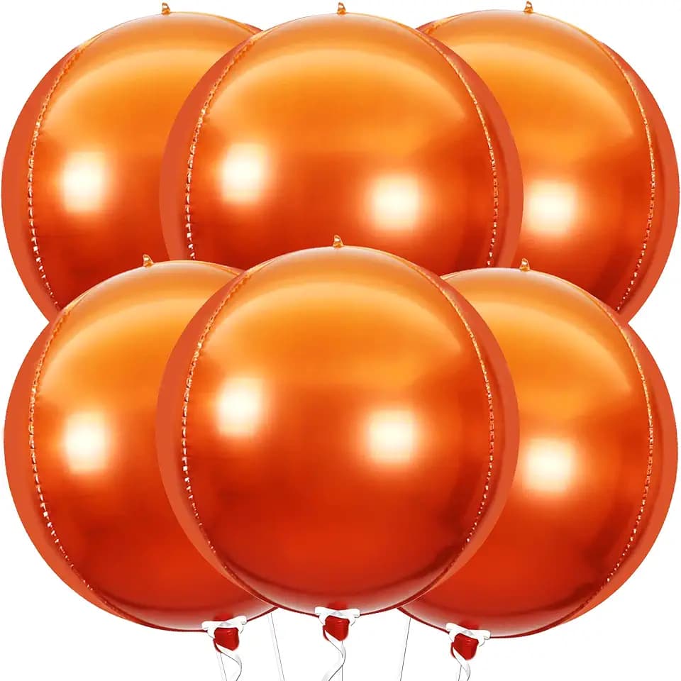 Katchon Metallic Orange Balloons For Thanksgiving Decorations 22 Inch 6 Pcs