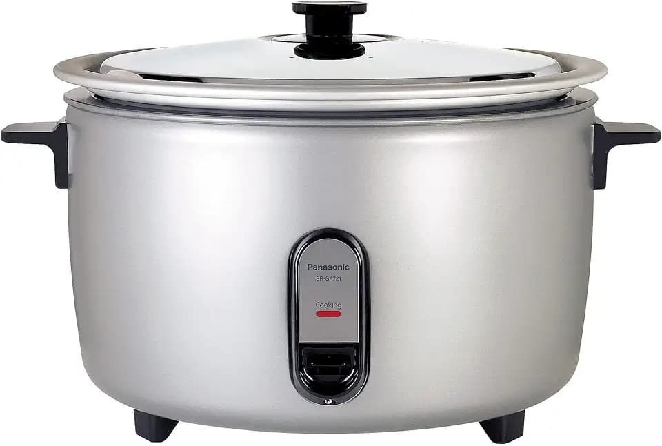 Panasonic Commercial Electric Rice Cooker, 208V Extra-Large Capacity 80-Cup (Cooked), 40-Cup (Uncooked) with One-Touch Operation - SR-GA721L - Silver