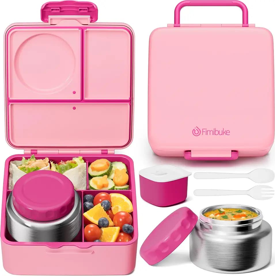 Fimibuke Bento Box for Kids Adults, BPA Free Toddler Lunch Box with Thermo