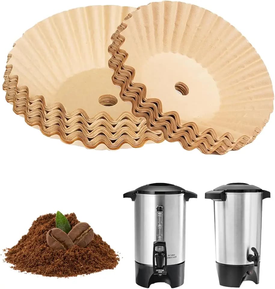 Unbleached Paper Coffee Filters for Hamilton Beach 45 Cup Coffee Urn,Large,Upgraded Thickened coffee filter paper, no residue, smoother taste.for 30 40 50 Cup Coffee Maker (100)