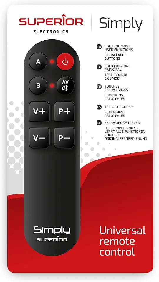 Simply Universal Grosstastenfernbedienung für 2 Geräte - Superior Electronics SUPTLB001