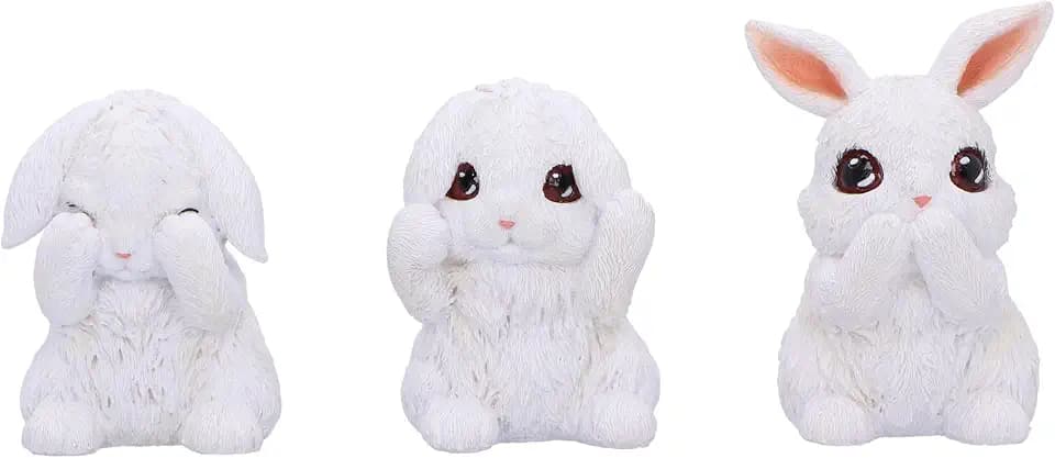 Nemesis Now Three Wise Bunnies Figurines, Cast in the Finest Resin