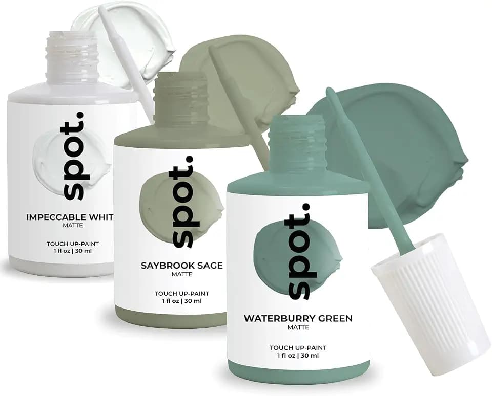 spot. Touch-Up Paint | Matte Finish for Cabinets, Walls, Doors & Furniture | Multi-Tone Green Repair Kit | Quick-Dry, Self-Priming, Low-Odor, Eco-Friendly | No-Sanding or Primer Needed | 3 Pack