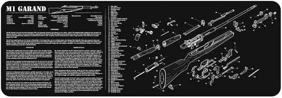 TekMat M1 Garand Gun Cleaning Mat, Black, One Size, TEK-R36-M1GARAND-BK
