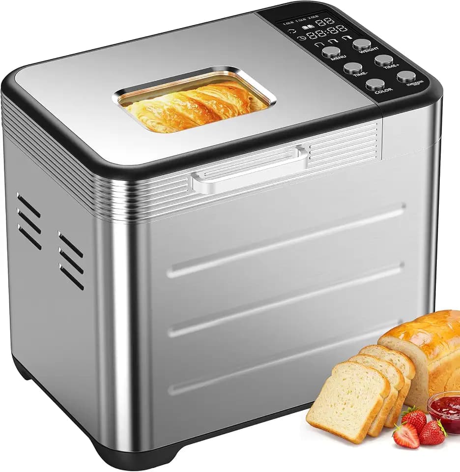 NEWBULIG 21-IN-1 Bread Maker, Automatic Bread Machine, Stainless Steel