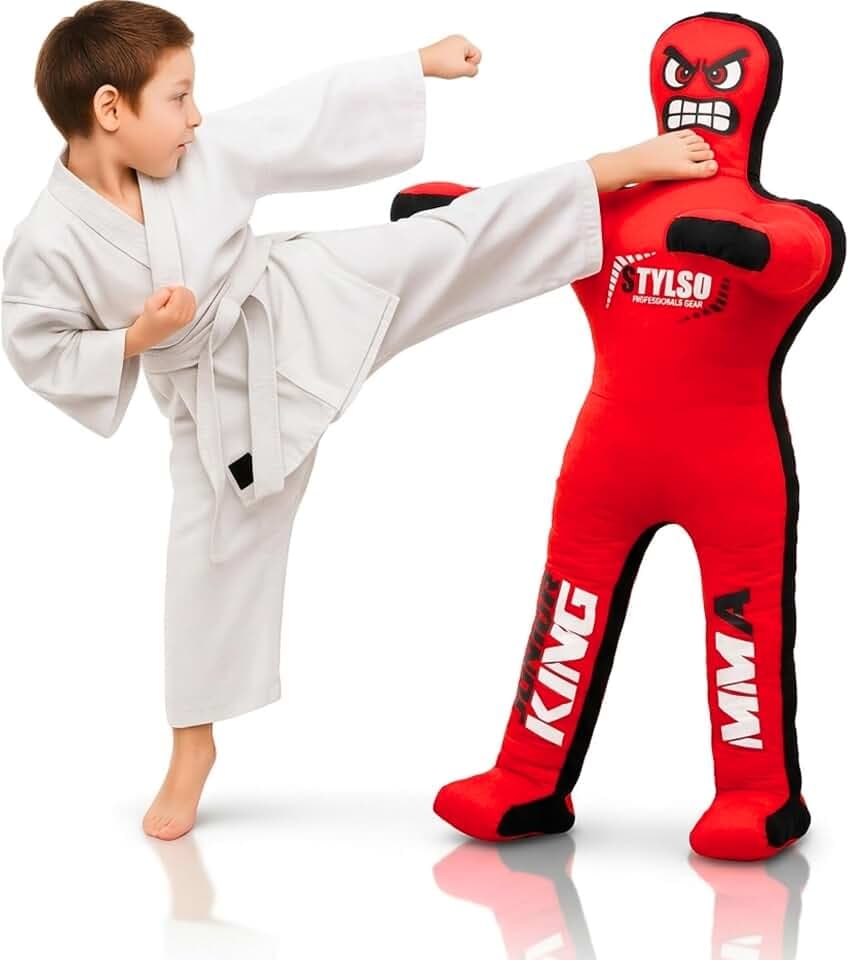 Unfilled Wrestling Dummy for Kids – Youth Grappling Dummy BJJ, MMA, Jiu Jitsu & Judo Training Partner – Durable Martial Arts Practice Buddy