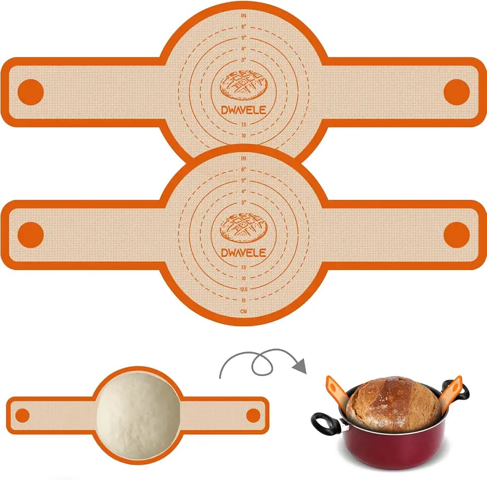 Silicone Bread Sling, Sourdough Transfer, Nonstick, 2 Pack Round
