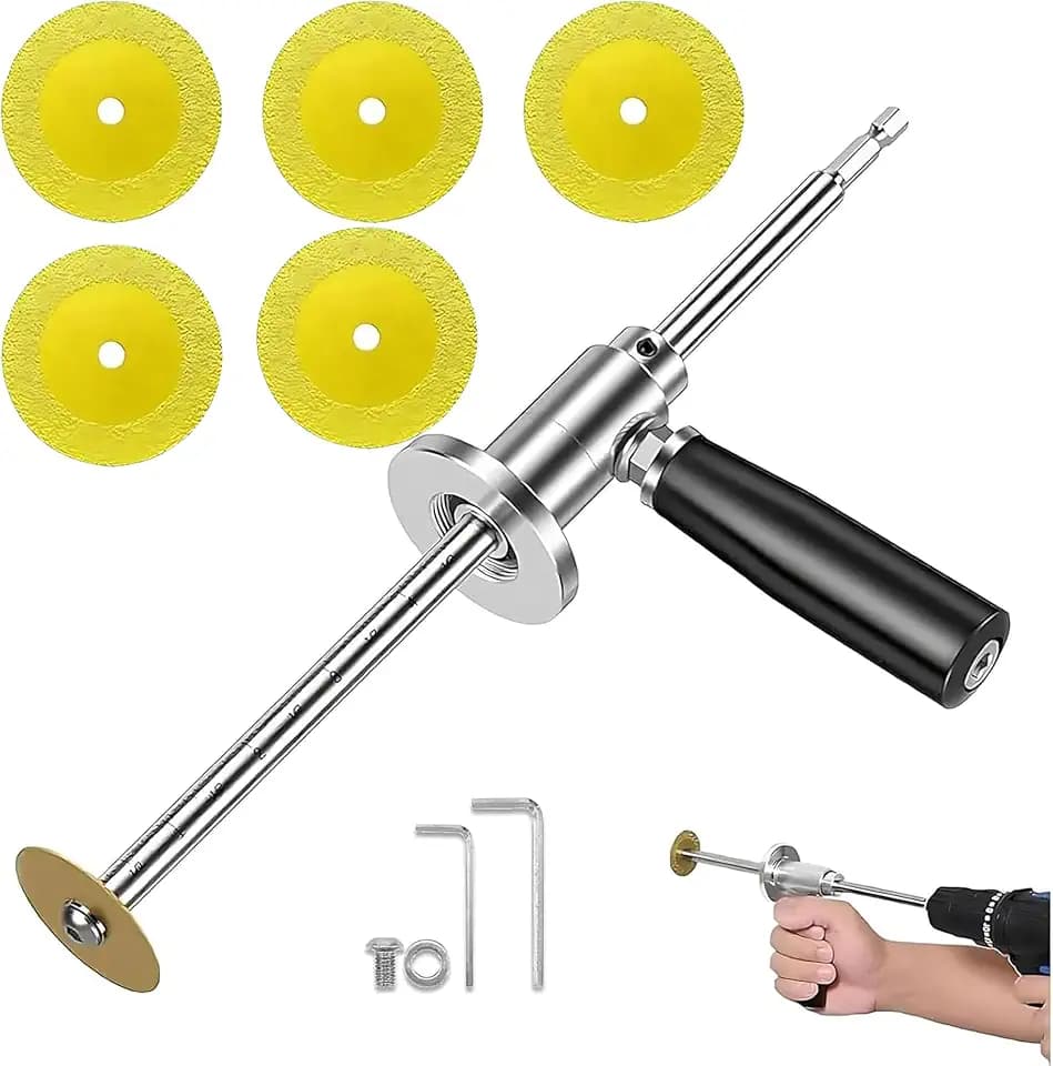 Inside Pipe Cutter for PVC Pipe Cutter, with Diamond Grit Cutting Wheel and Handle, Fit for 1-1/2 Inch to 8 Inch,7 Inch Adjustable Cutting Depth,1/4in Hex Shank Fit for Impact Drivers