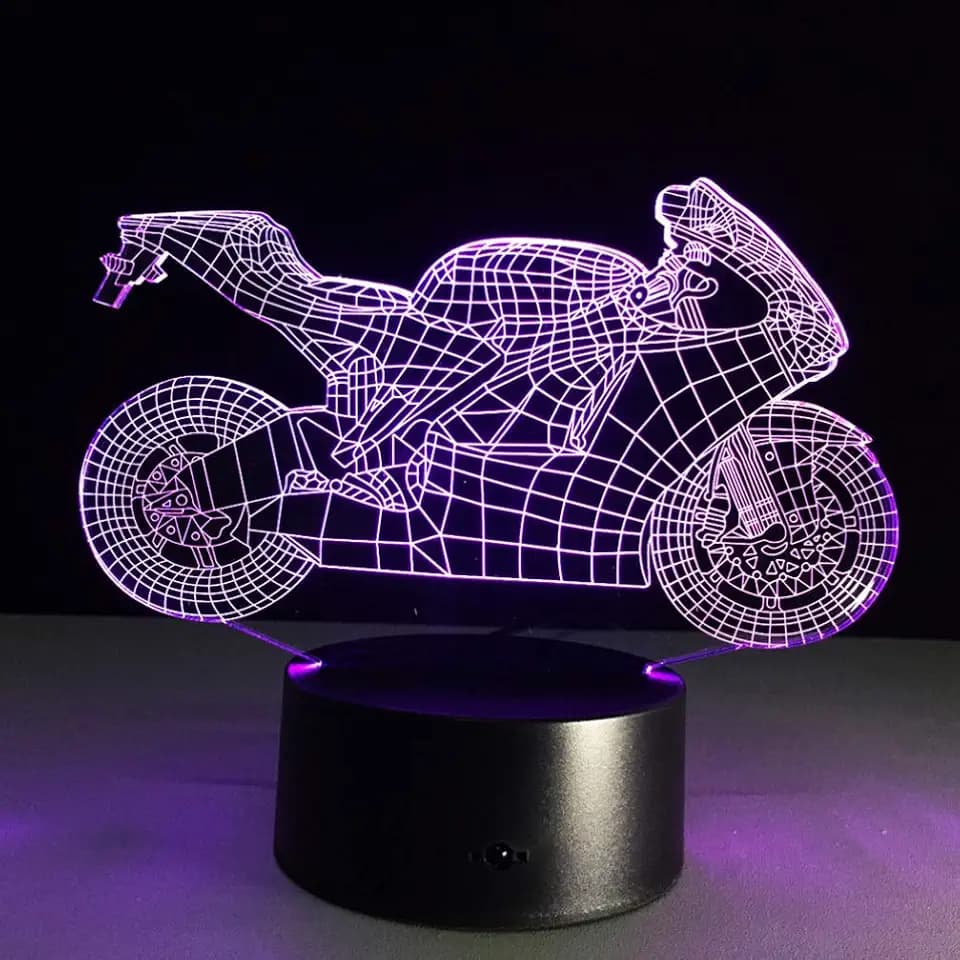 LEDMOMO 3D Lampe Nachtlicht Stimmungslicht Tischlampen Motorrad