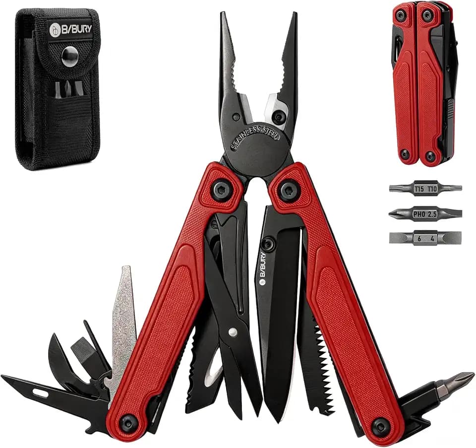 BIBURY G10 Handle Multitool, One-Hand Opening Pocket Knife, 9oz Lightweight