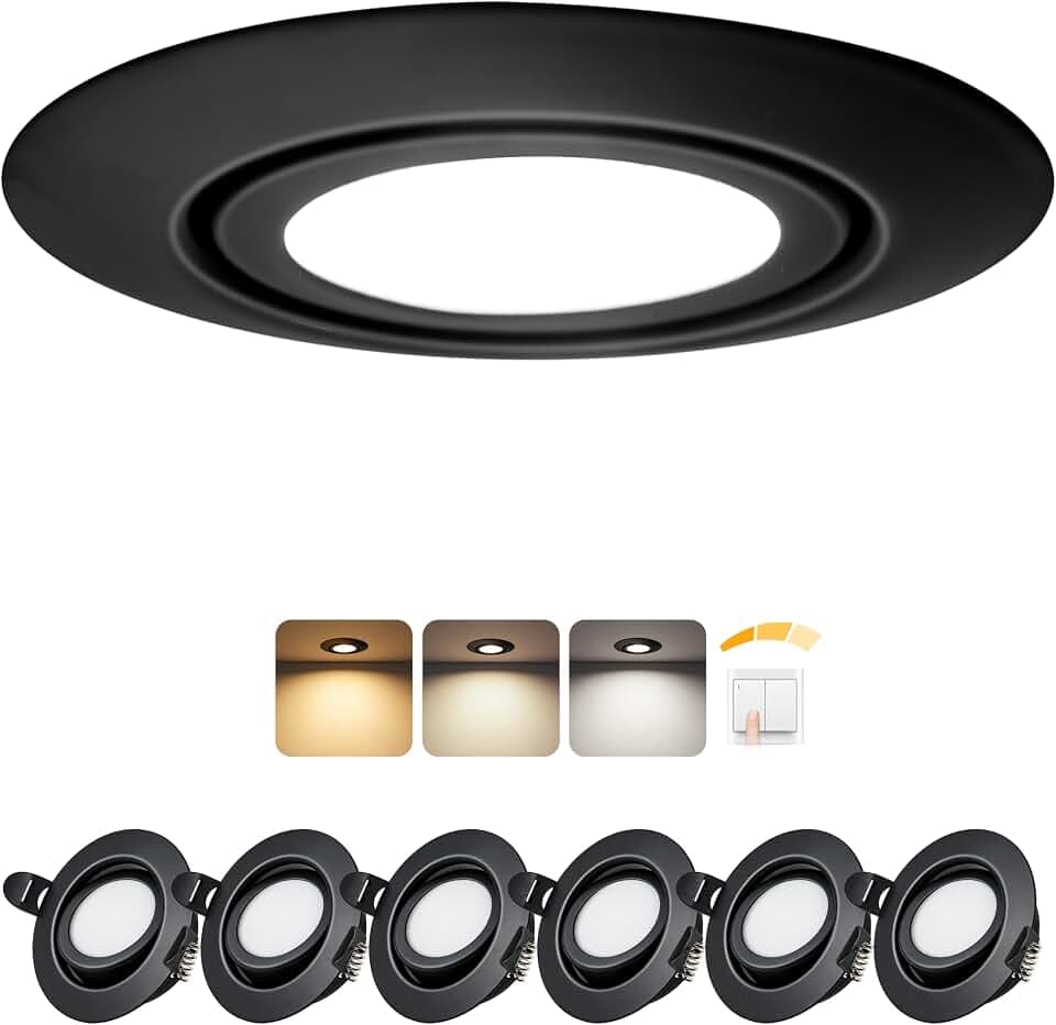 LED Einbaustrahler 230V Dimmbar 3 Stufen 45°Schwenkbar LED Spots, 6er Set