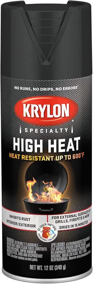 Krylon High Heat, Flat, Black, 12 oz