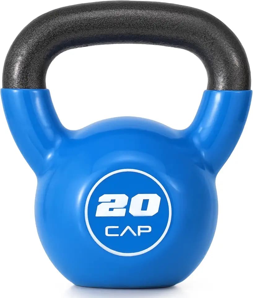 CAP Vinyl Coated Cast Iron Kettlebell, 10-50 LB Home Gym Weight