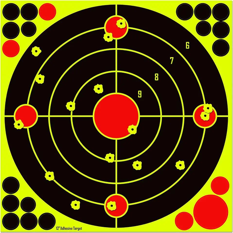 12x12 Inch Splatter Adhesive Targets, Reactive Shooting Stickers