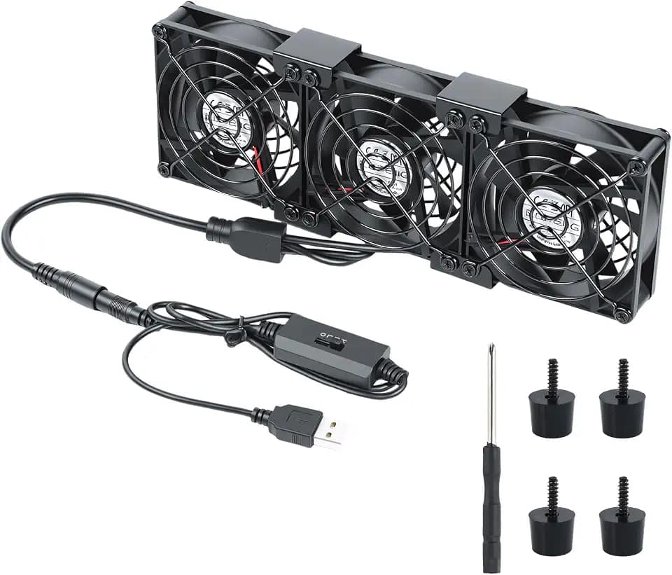 ELUTENG Dreifacher 80mm PC Lüfter, DC 12V 3-Gang verstellbarer PC Lüfter