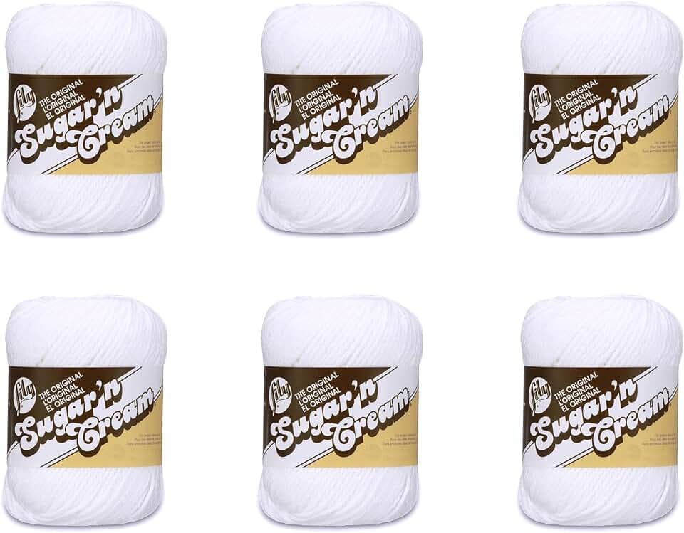 Lily Sugar'n Cream Cotton Yarn for Dishcloths White 6-Pack