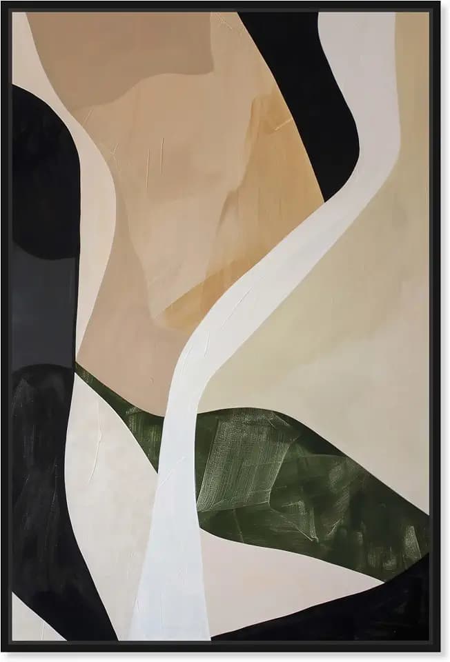 Art Remedy Grain Canvas Midcentury Abstract Wall Art, Black Frame, 36" x 54"