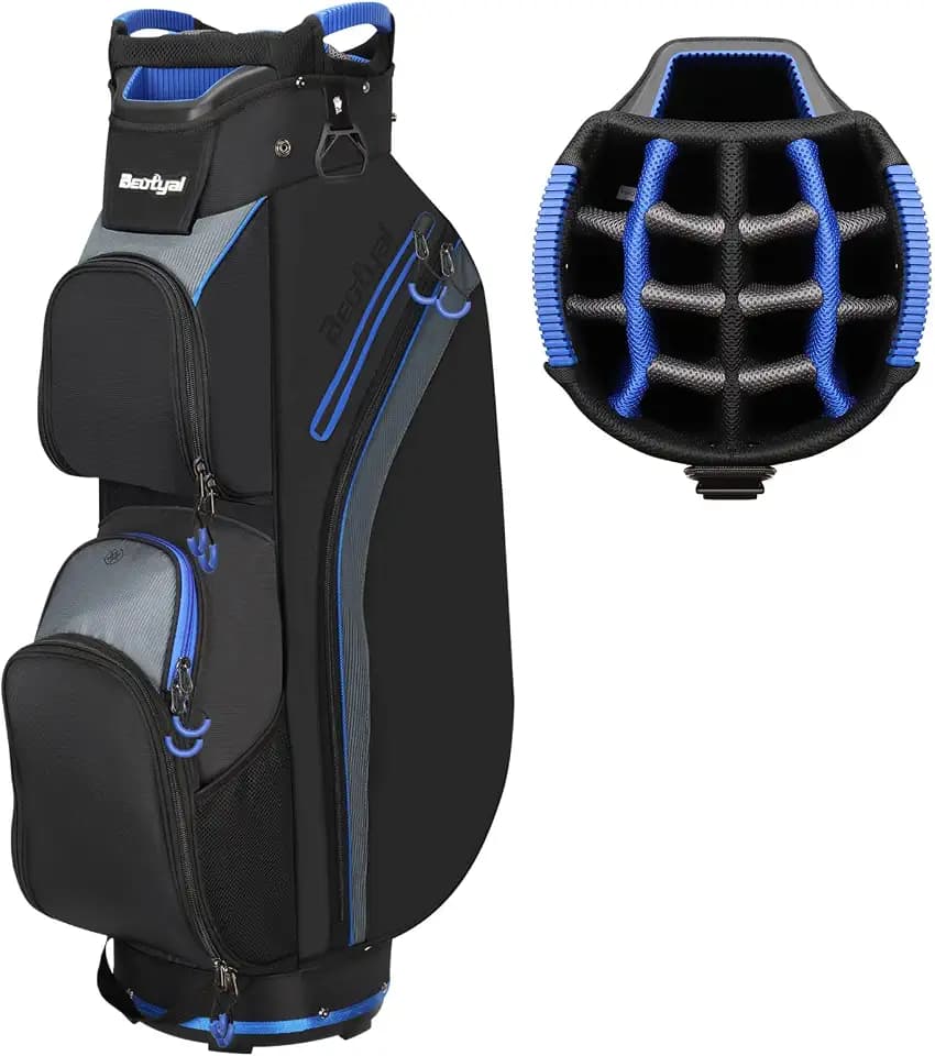 15-Way Golf Cart Bag, Lightweight Golf Club Bag for Men with Cooler