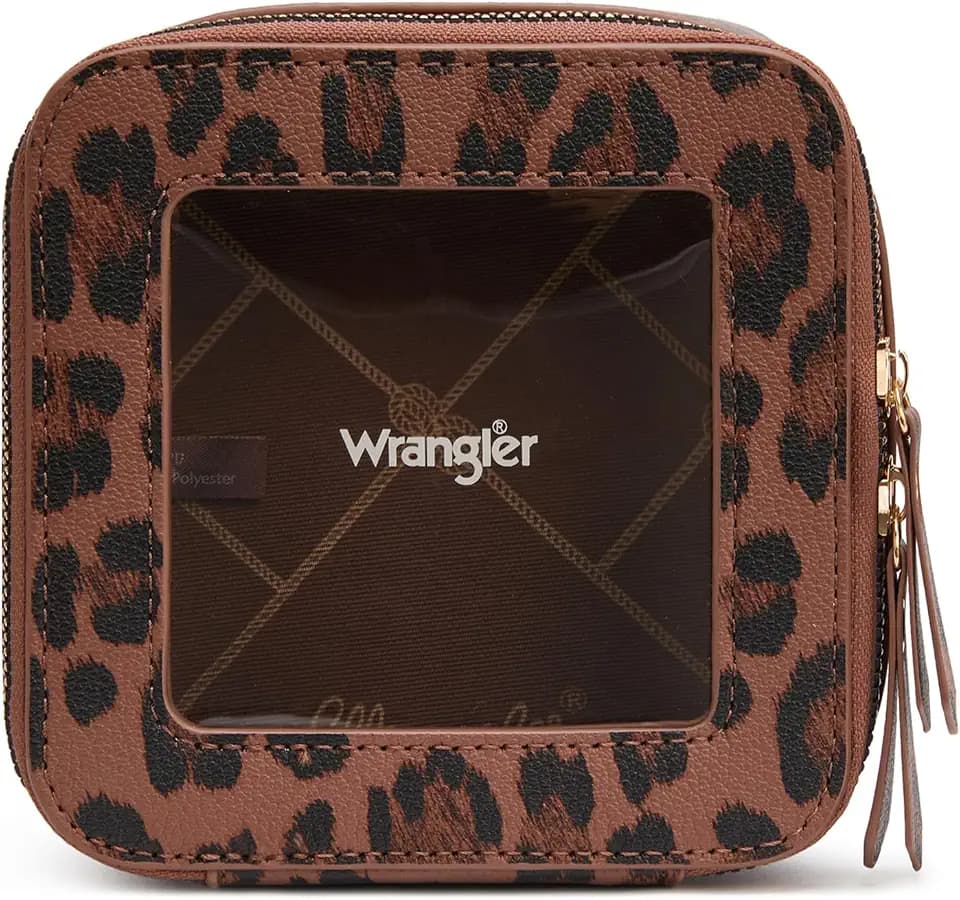 Wrangler Mini Clear Makeup Bag Organizer Travel Toiletry Bag for Women