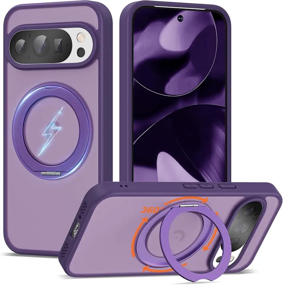 Compatible with Google Pixel 9/9 Pro Case with Stand 6.3",Purple