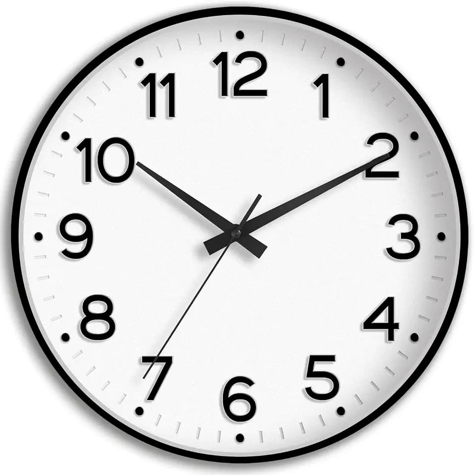 Roymnie 8 Inch Wall Clock, Battery Operated Silent Non Ticking Analog