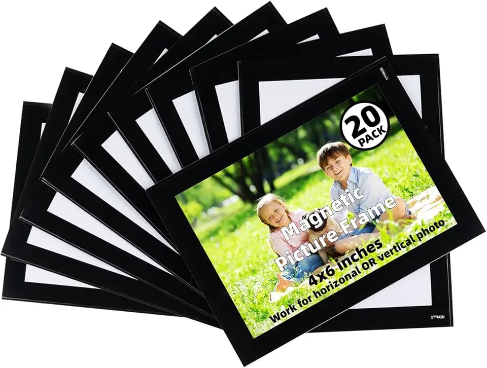 STTMGN Magnetic Picture Frames for Lockers (4"X6",20 Pack),Magnet Photo Pockets/Greeting Card Holder,Decorations Frame for Home/Office/School/Classroom/Party