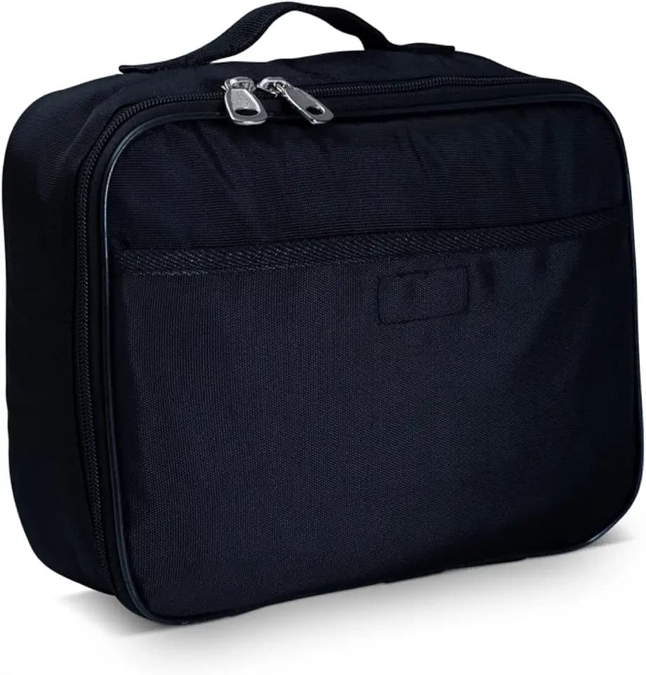Fenrici Black Lunch Box for Boys, Girls, Kids, Teens, Men, Women Insulated Lunch Bag, Soft Sided Compartments, Spacious, BPA Free, Food Safe, 10.8in x 8.5in x 2.8in, Black