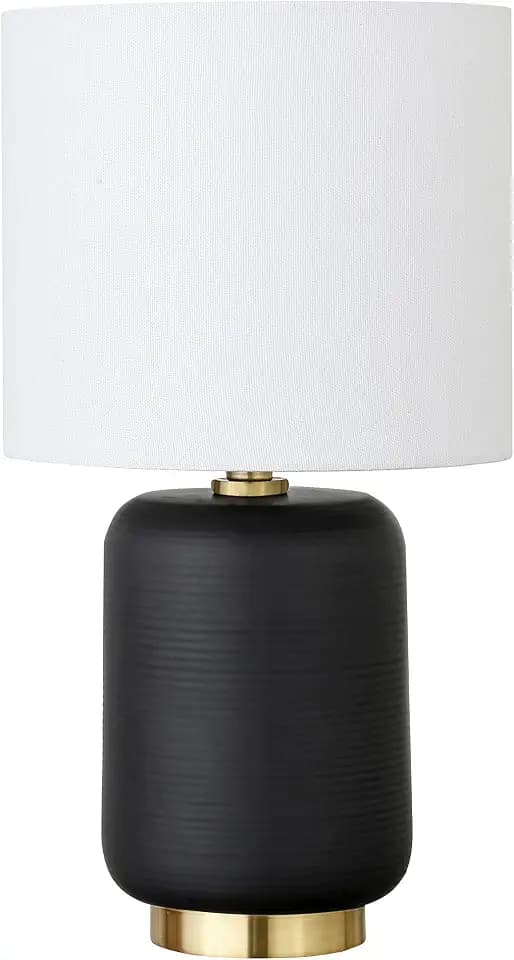 Henn&Hart 15" Modern 1-Light Table Lamp, Flat Black