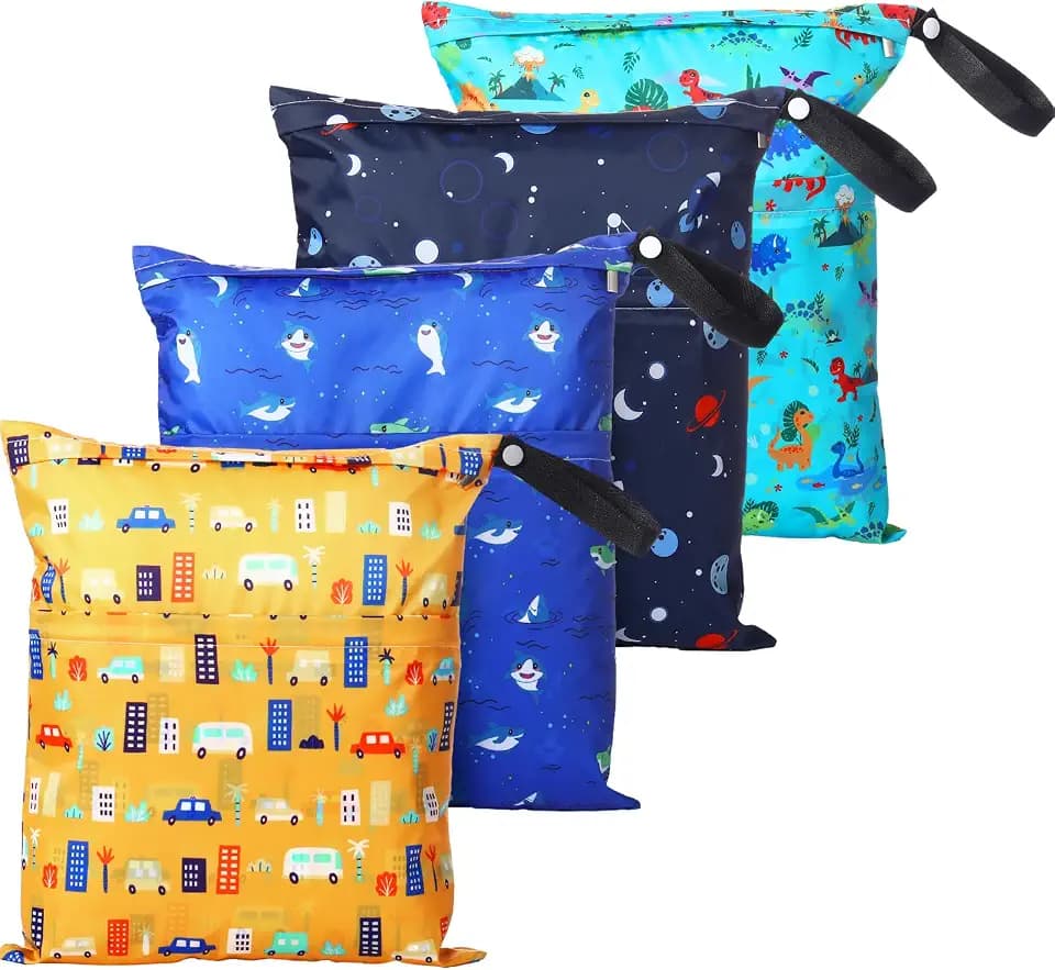 Frienda 4 Pcs 12x14 in Wet Dry Bag for Swimsuits Waterproof, Nature