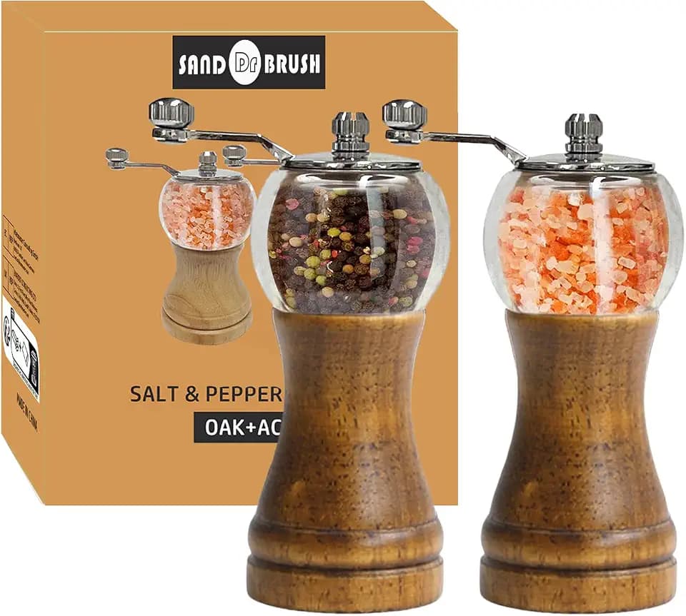 Pepper Grinder Set Classical Hand Shake Wood Manual Pepper Mill