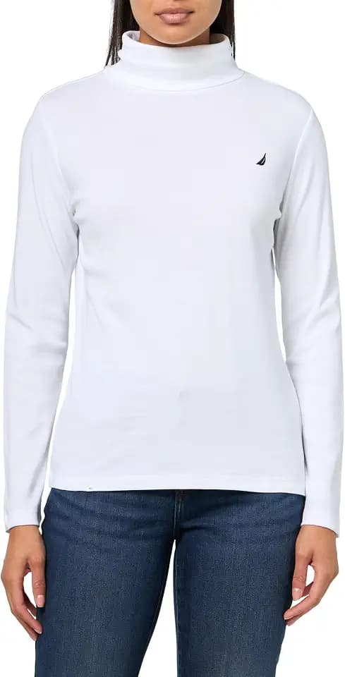 Nautica Women's Long Sleeve Solid Turtleneck Shirt