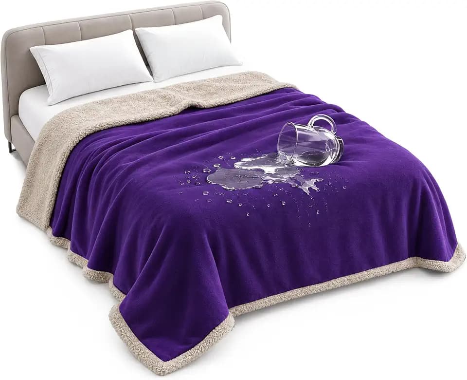 Catalonia Waterproof Blanket for Bed, Reversible Leakproof Throw