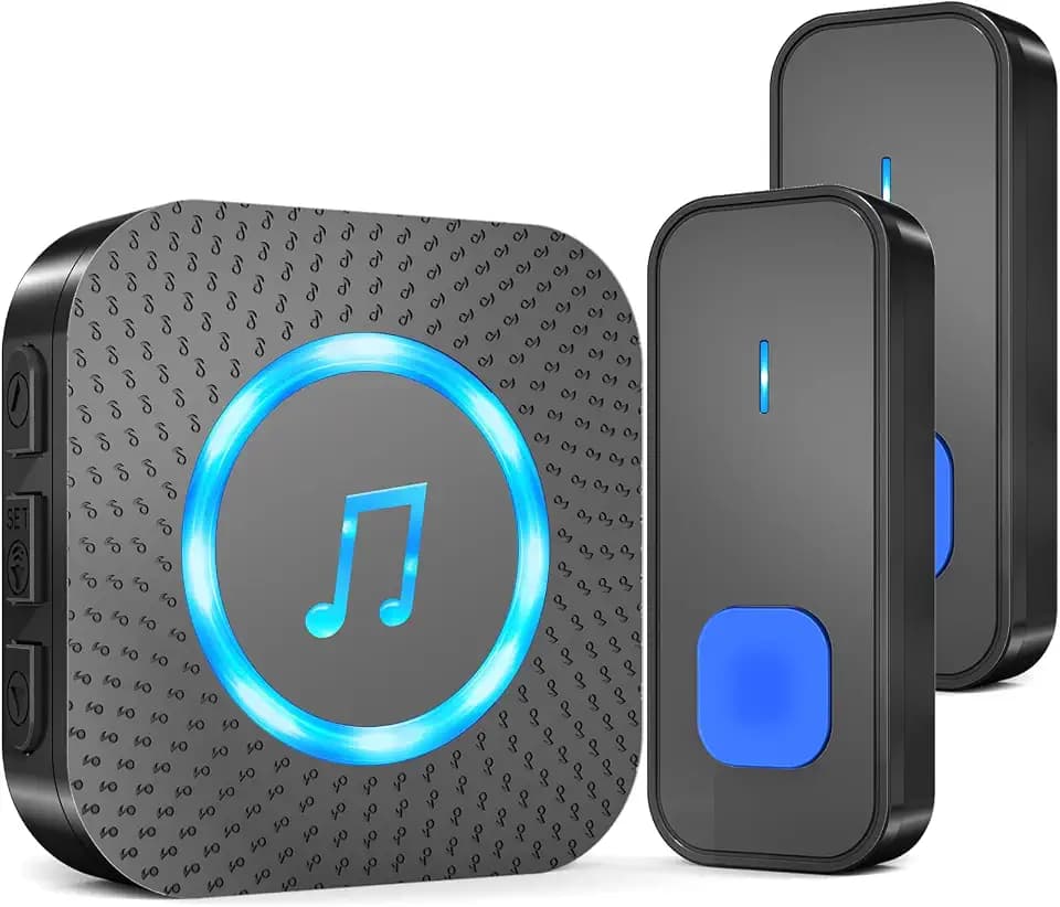 SURFOU Wireless Doorbell 2 Buttons 1 Receiver, 1300ft Range, 55 Chimes