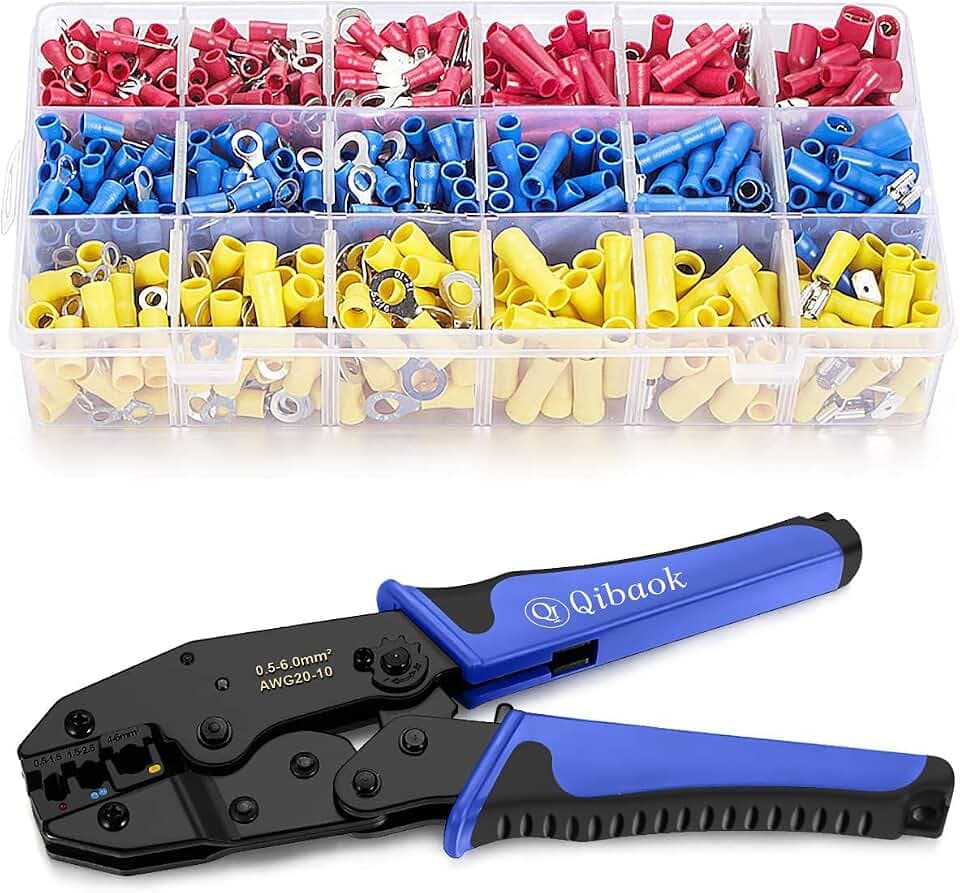 Qibaok Wire Terminals Crimping Tool Kit with 800 PCS Wire Connectors