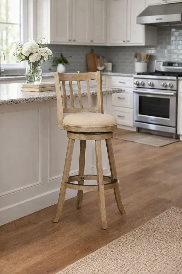 Boraam Sheldon Swivel Oatmeal Bar Stool - Seaside Ash
