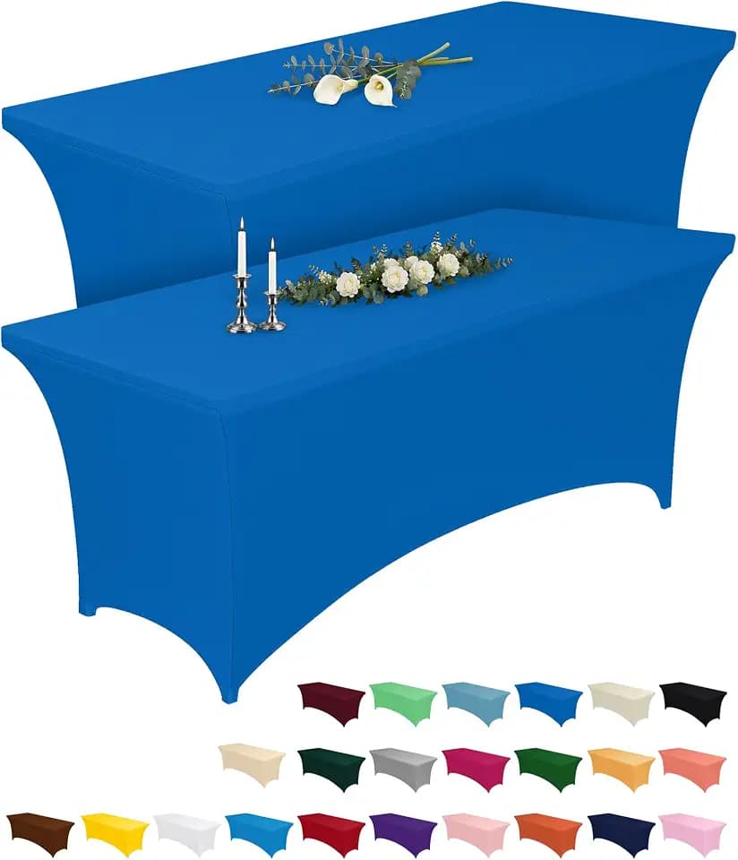 Pureegg Spandex Tablecloth 6ft 2 Pack Blue