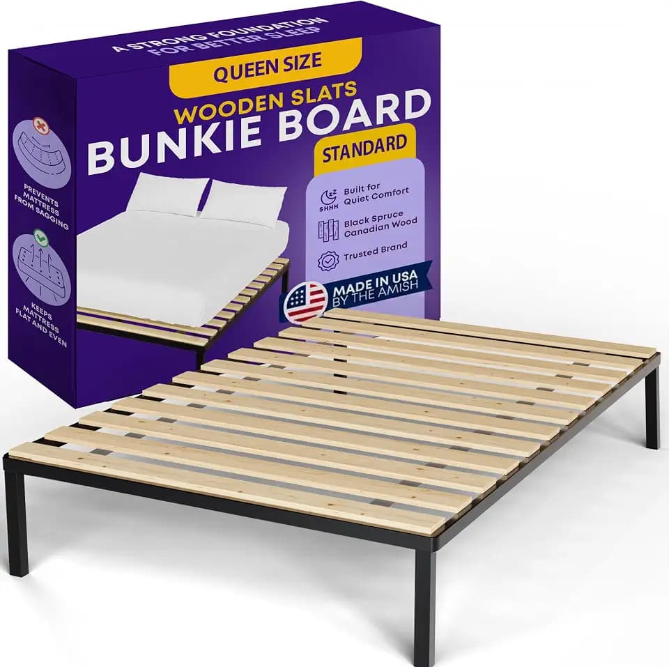 Greaton, Wooden Queen Bed Slats for Support Under Mattress – Replacement Wood Slats for Queen Size Bed Frame – Under Mattress Support Without Extra Height – 2.38 Standard Width
