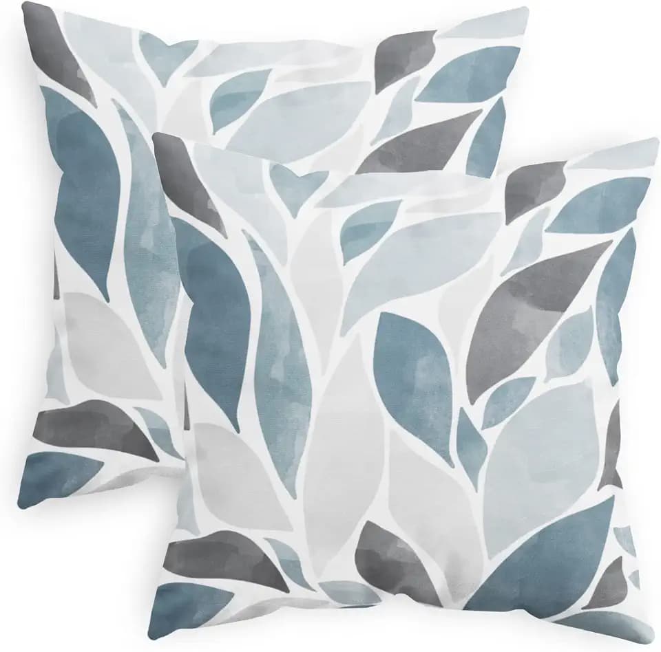 CaliTime Decorative Couch Throw Pillow Covers, 22 X 22 Inches, Smoke Blue