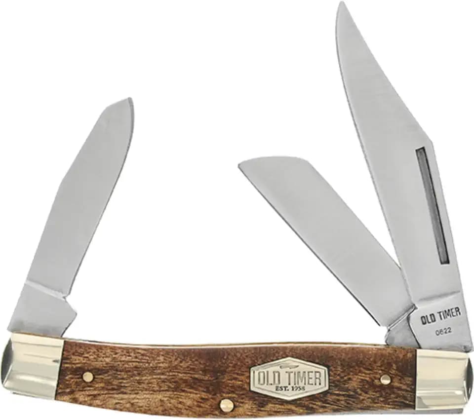 Old Timer 8OTW Senior 3-Blade Folding Pocket Knife with Desert Ironwood Handle