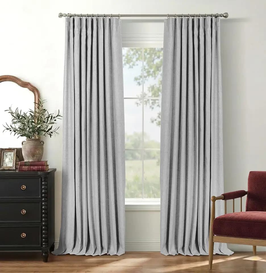 INOVADAY 100% Blackout Curtains for Bedroom Black Out Curtains 96 Inch Long