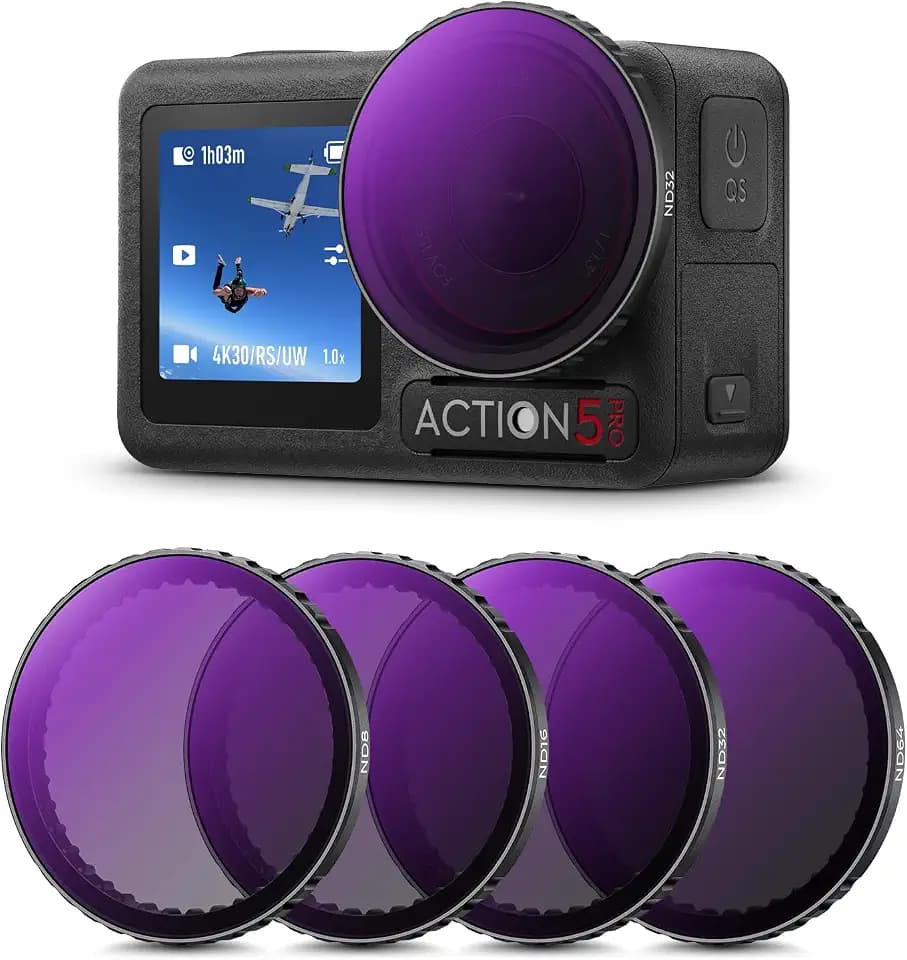 K&F CONCEPT Clip-On ND8, ND16, ND32, ND64 Filtersets für Osmo Action 5 PRO