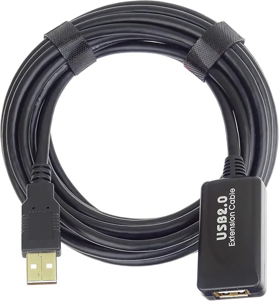 PremiumCord Aktives USB Verlängerungskabel mit Repeater 25m, USB-A Stecker auf USB-B Stecker, USB 2.0 High Speed Kabel, 2x Geschirmt, AWG20/28, Farbe schwarz, Länge 25m
